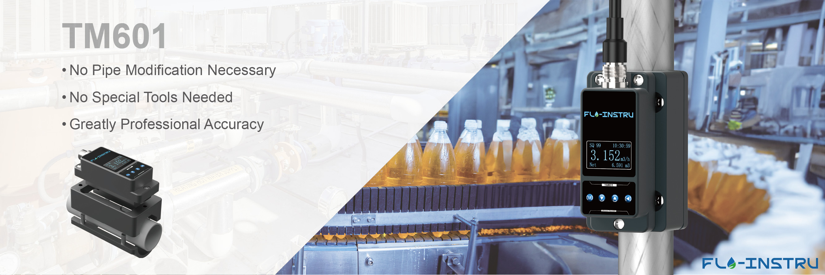 गुणवत्ता क्लैंप-ऑन अल्ट्रासोनिक फ्लोमीटर कारखाना